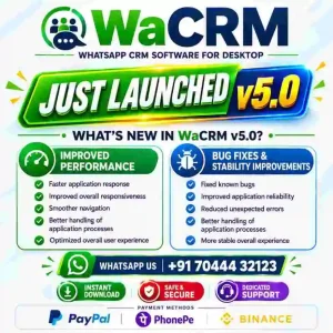 WaCRM v5.0 - Multi-Account WhatsApp CRM