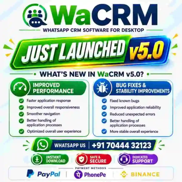 WaCRM v5.0 - Multi-Account WhatsApp CRM