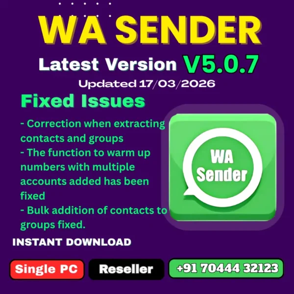 WA Sender Reseller Plan v5.0.7 Best Bulk WhatsApp Sender
