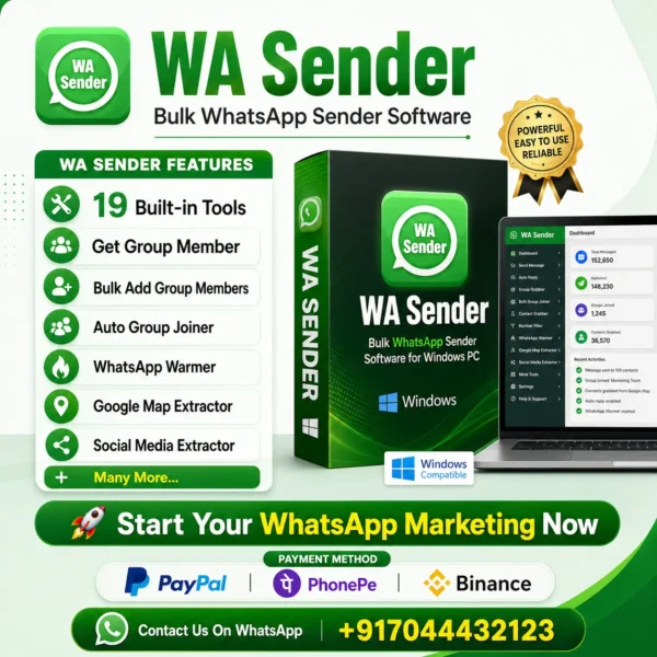 WA Sender Latest Version 5.0.8 Bulk WhatsApp Sender