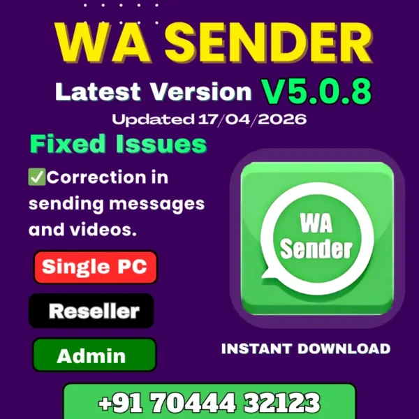 WA Sender 5.0.8 Bulk WhatsApp Sender