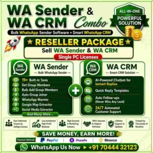 WA Sender Reseller + WA CRM Reseller Package