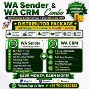 WA Sender Distributor + WA CRM Distributor Package