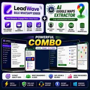 Lead Wave Bulk WhatsApp Sender & Google Maps Extractor Combo